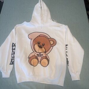 Justin Bieber Changes Tour Hoodie Sweatshirt Size Medium Teddy Bear Music White